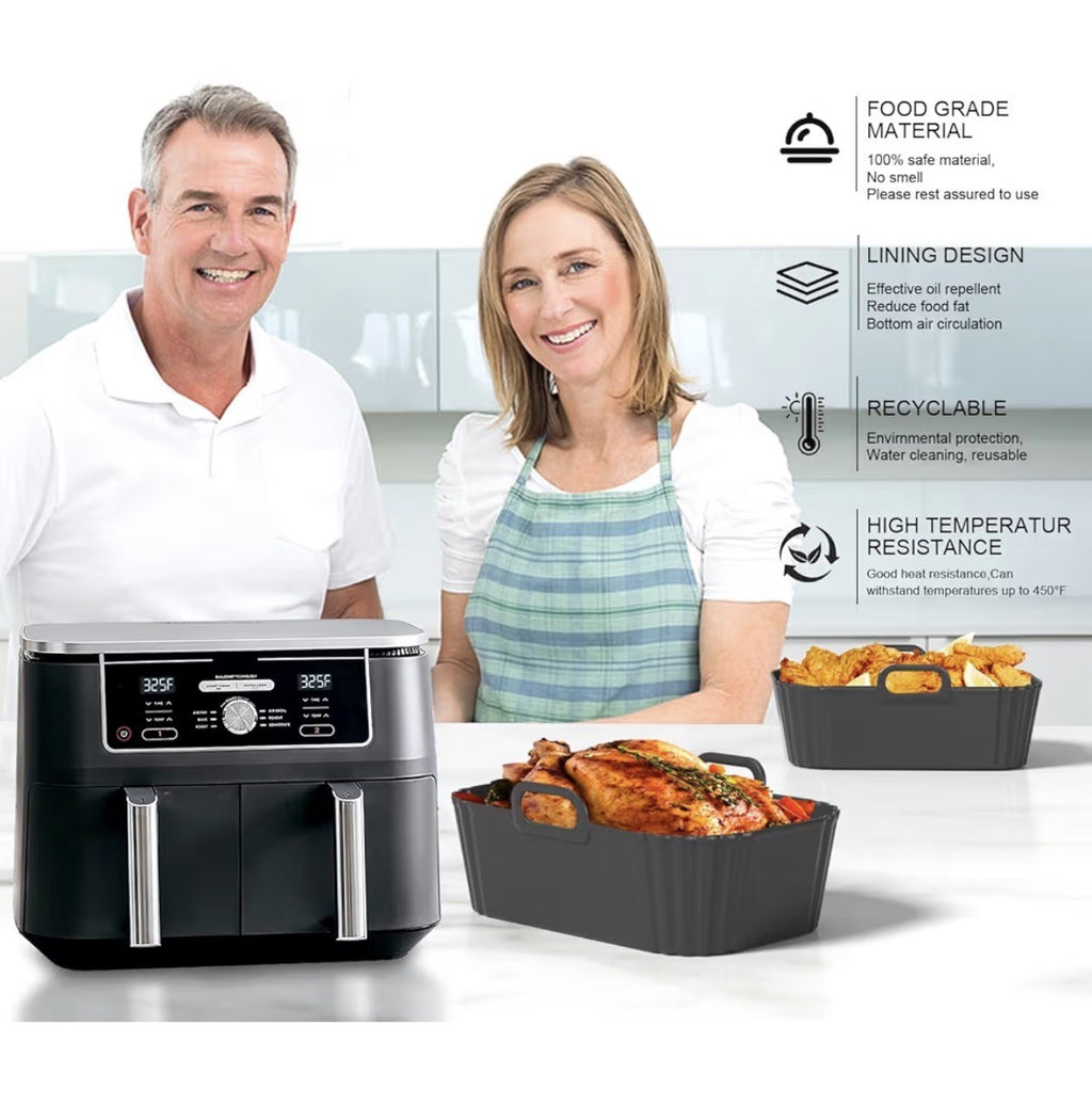 2  x Doublure en silicone ultra résistant pour friteuse à air