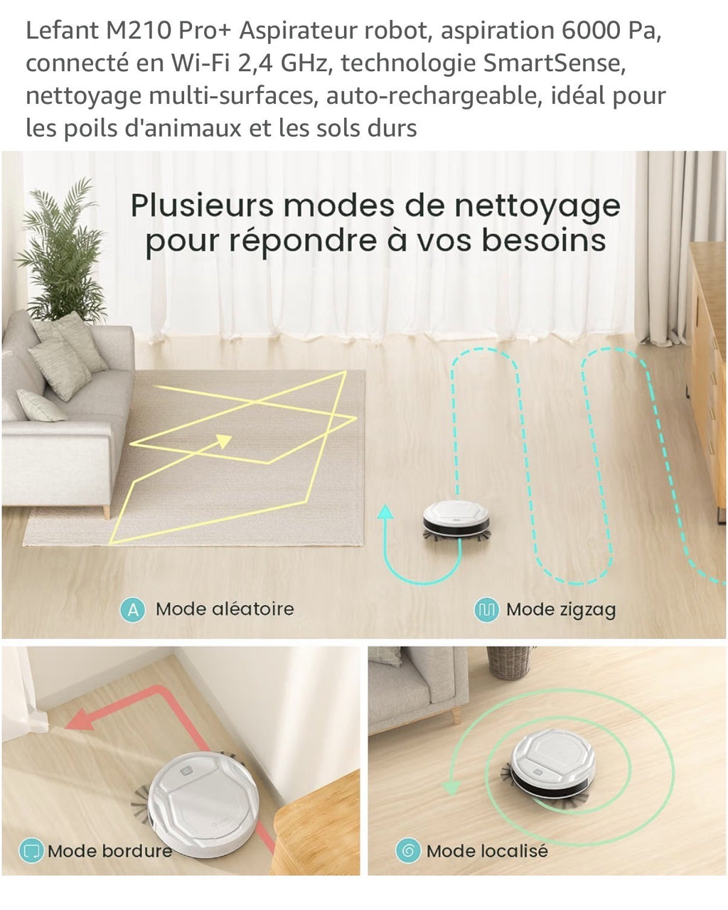 Robot aspirateur Lefant M210 Pro+