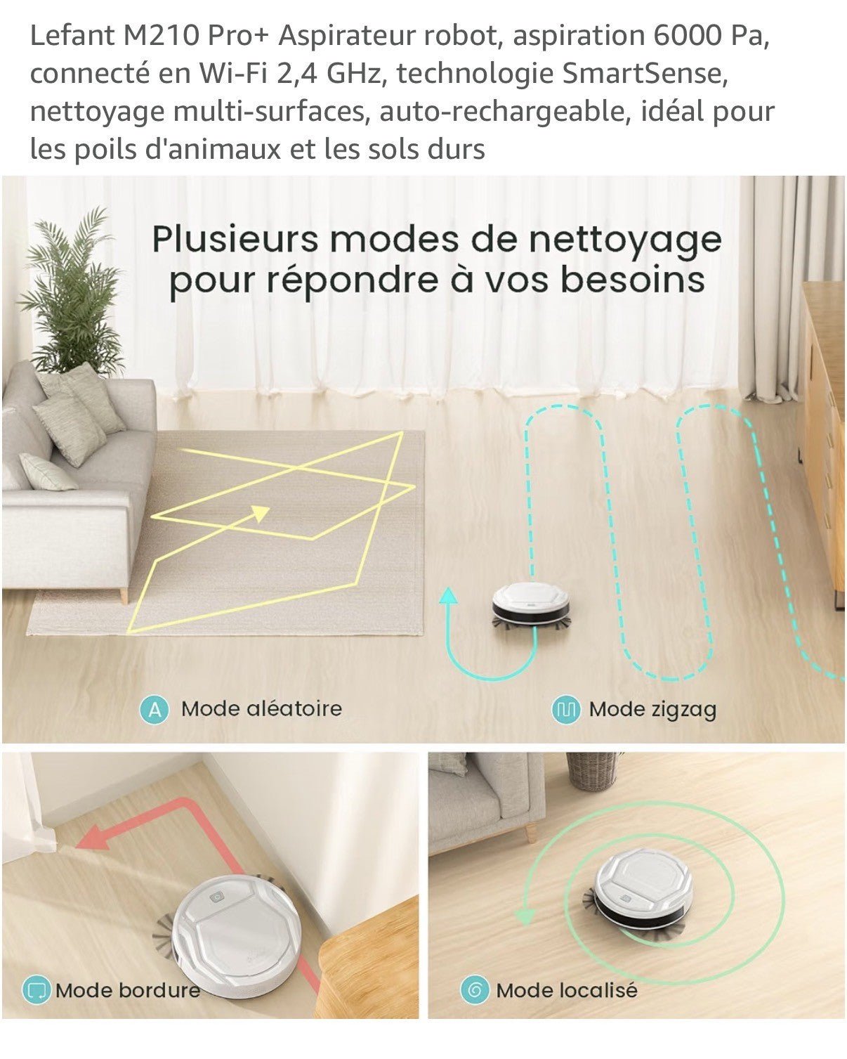 Robot aspirateur Lefant M210 Pro+