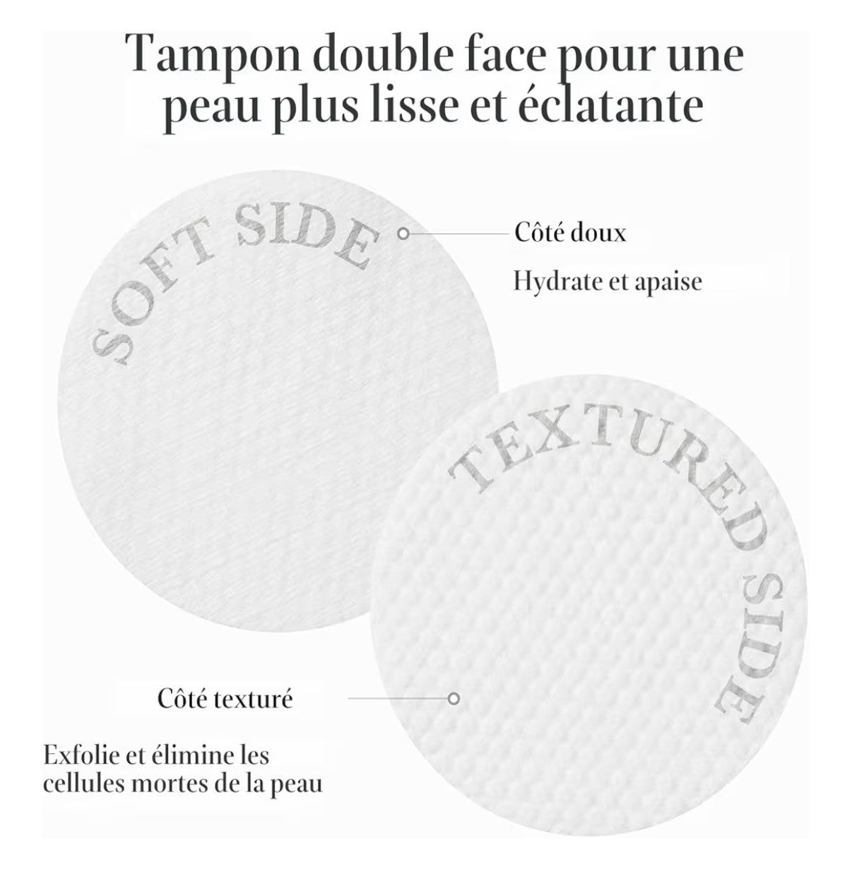 Tampons tonifiants pour le visage à double texture
