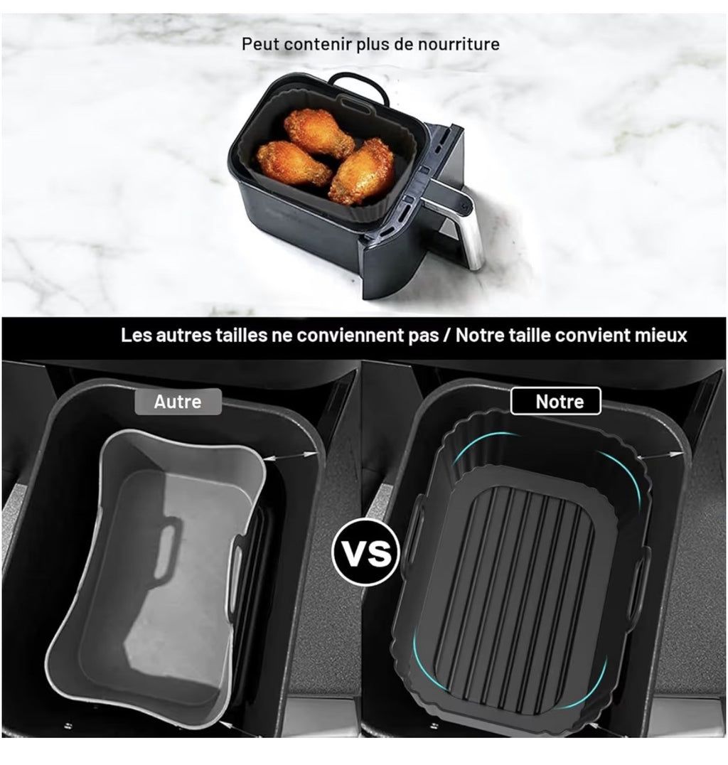2  x Doublure en silicone ultra résistant pour friteuse à air
