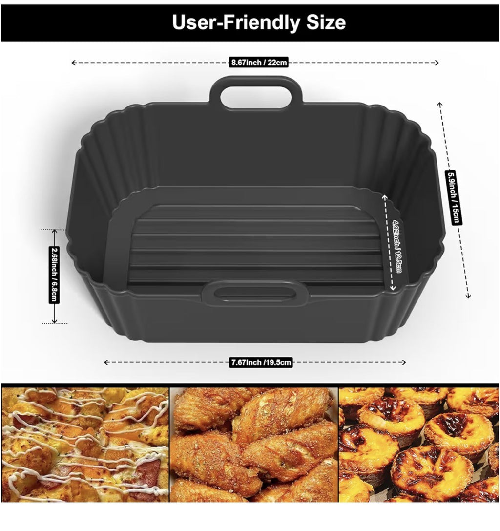 2  x Doublure en silicone ultra résistant pour friteuse à air