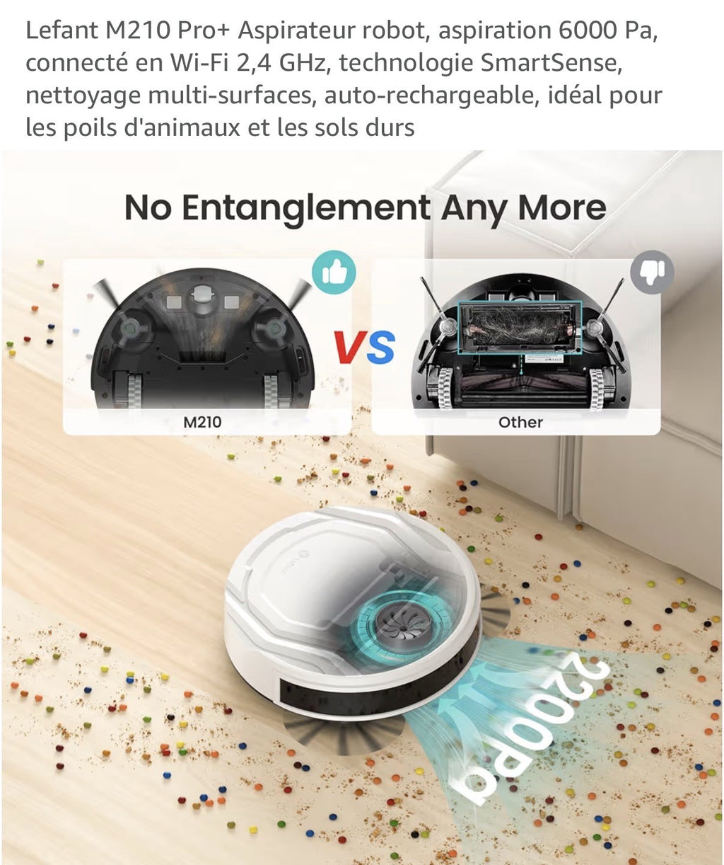 Robot aspirateur Lefant M210 Pro+