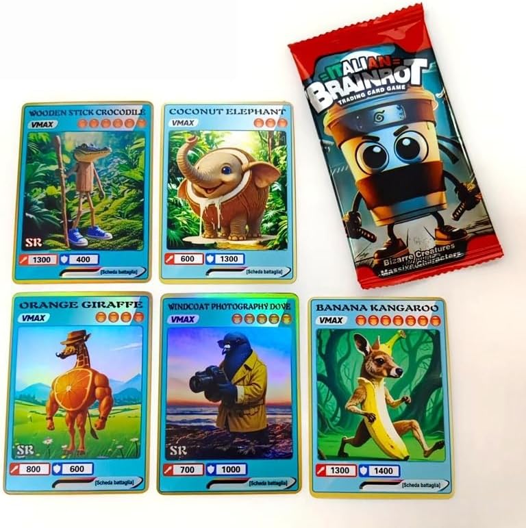 150 pièces de cartes italiennes Brainrot