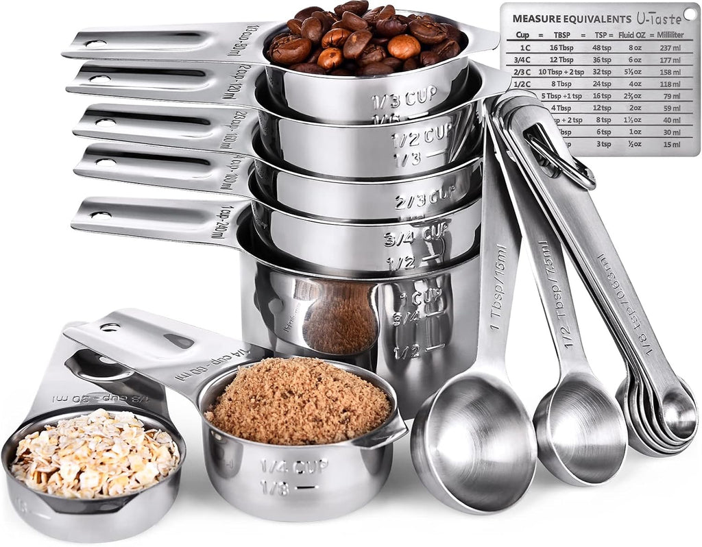 Ensemble de 15 tasses et cuillères à mesurer