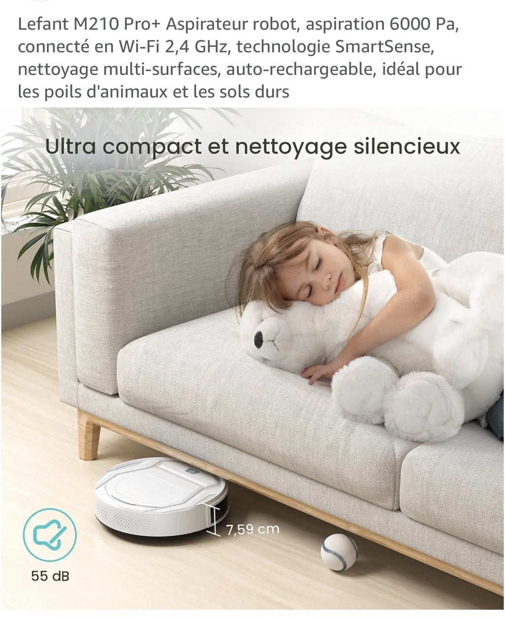 Robot aspirateur Lefant M210 Pro+