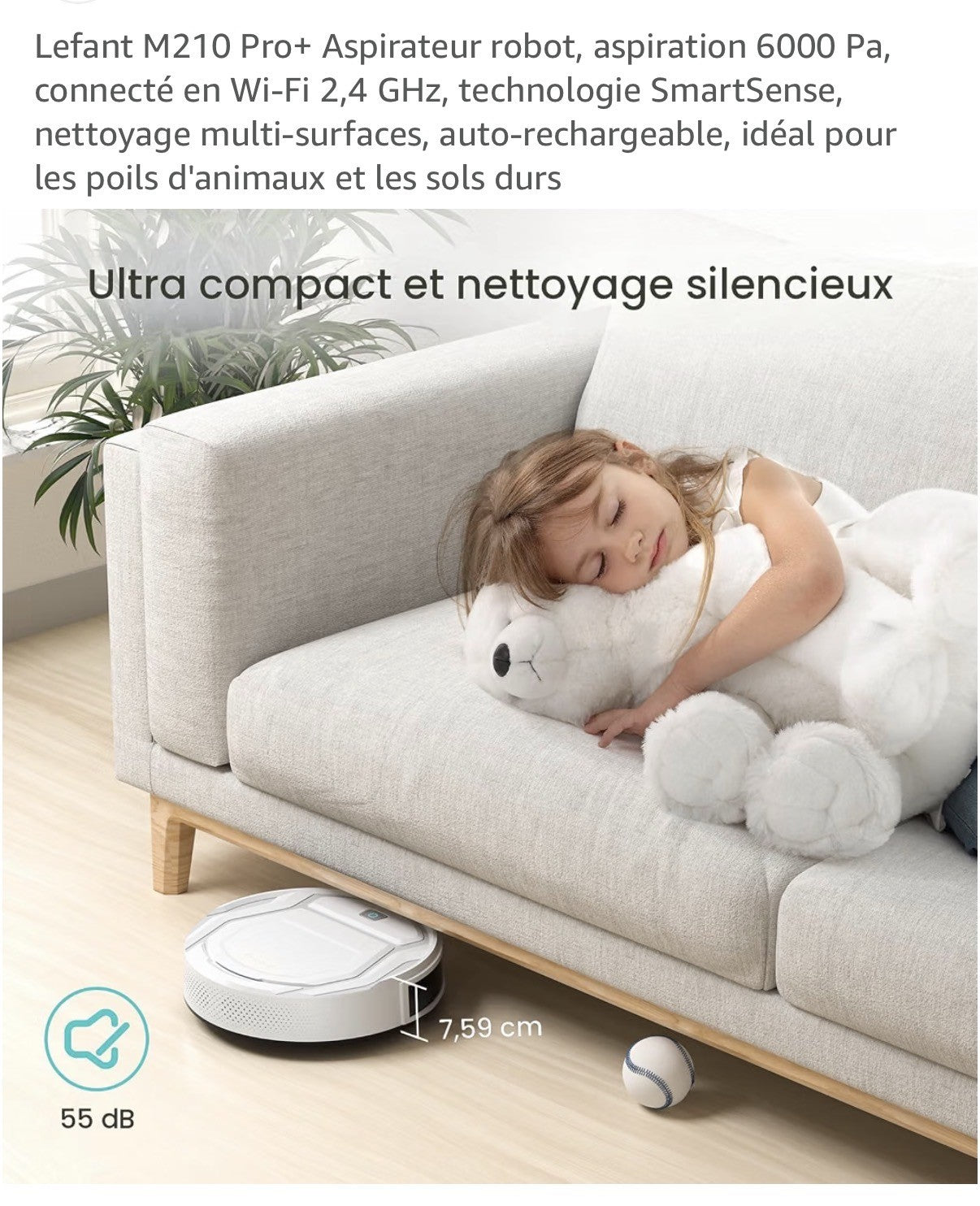 Robot aspirateur Lefant M210 Pro+