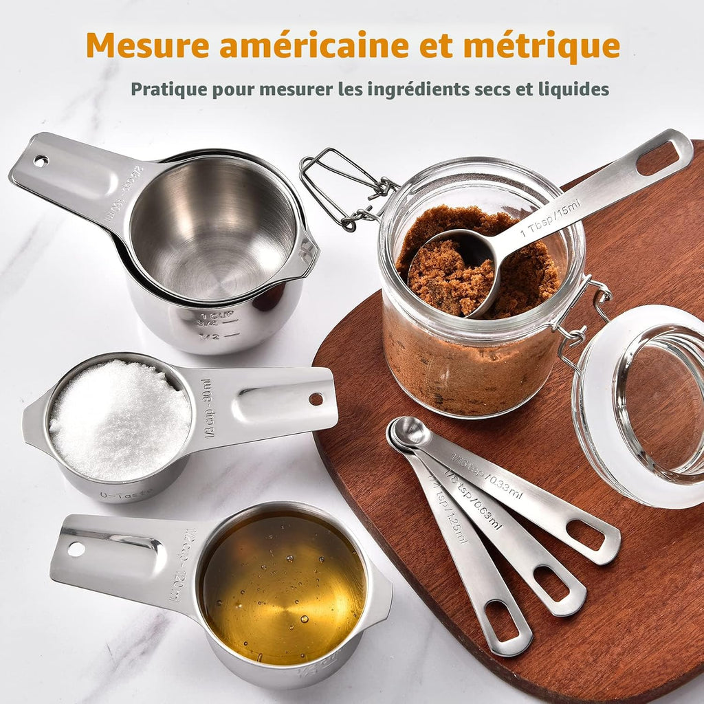 Ensemble de 15 tasses et cuillères à mesurer
