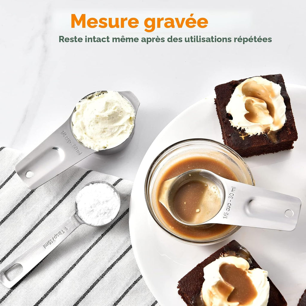 Ensemble de 15 tasses et cuillères à mesurer