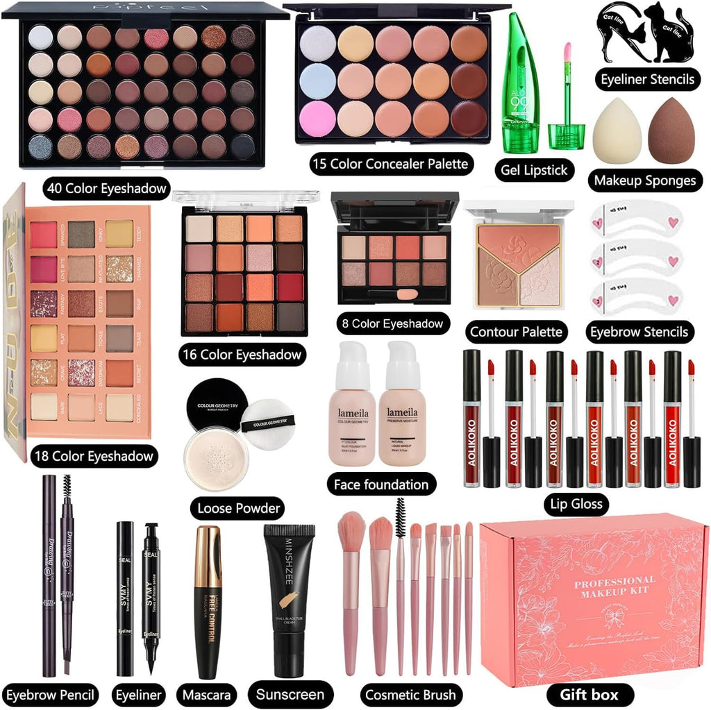 Kit de maquillage tout-en-un pour femmes - Kit complet