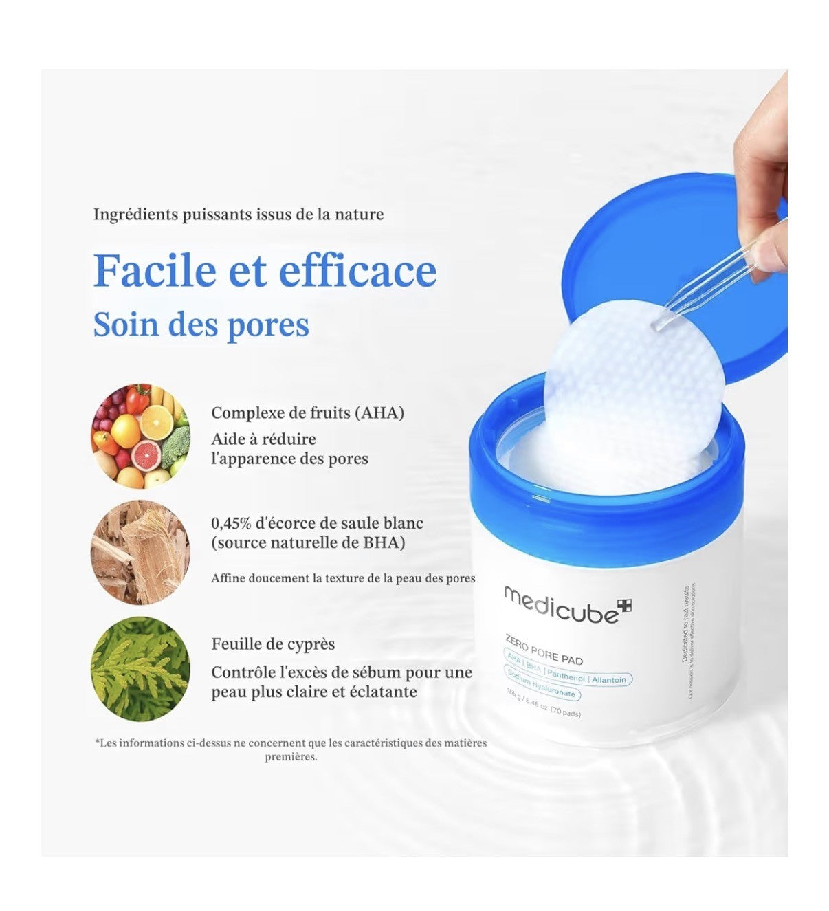 Tampons tonifiants pour le visage à double texture