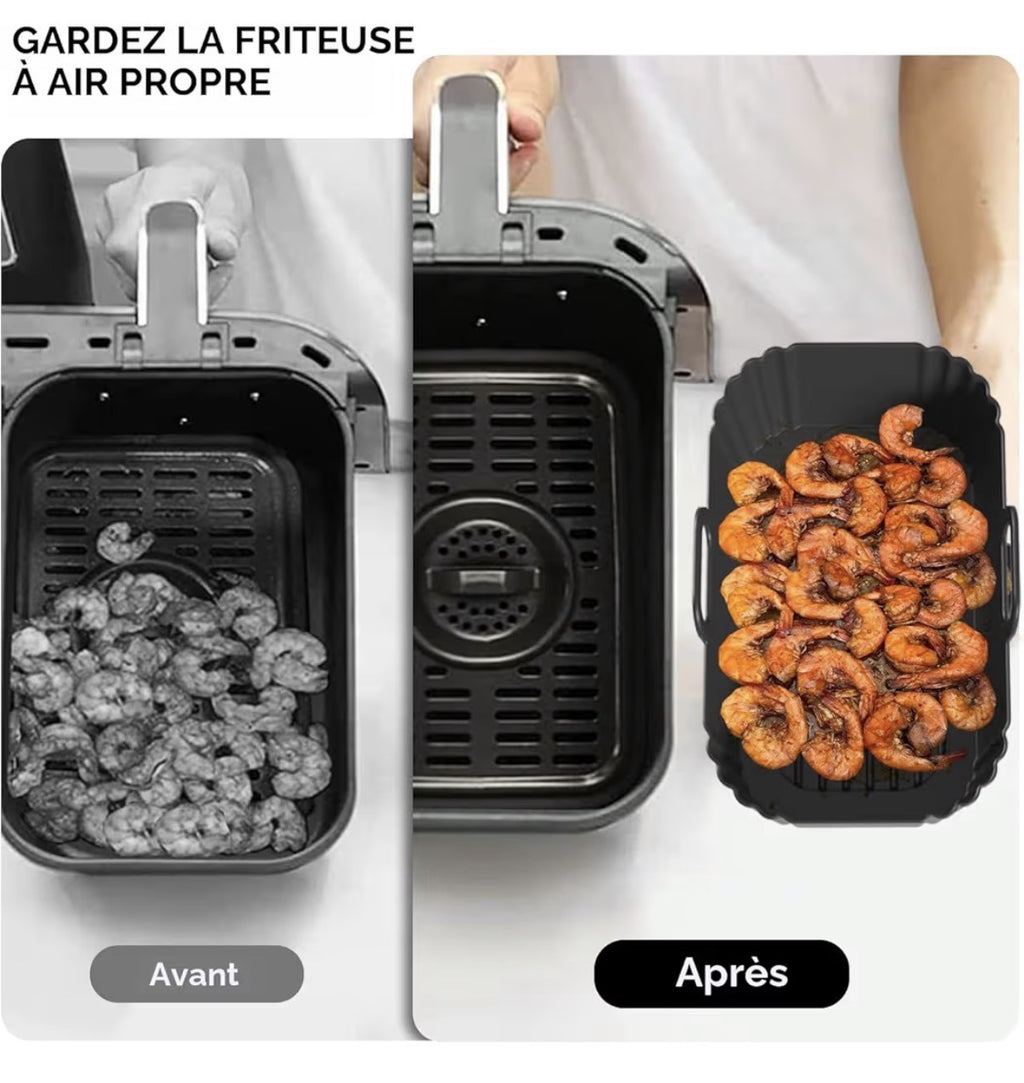 2  x Doublure en silicone ultra résistant pour friteuse à air