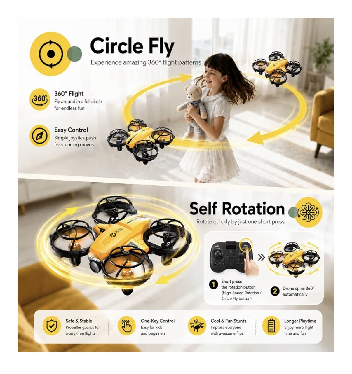 HS420 µini drone avec caméra 1080p