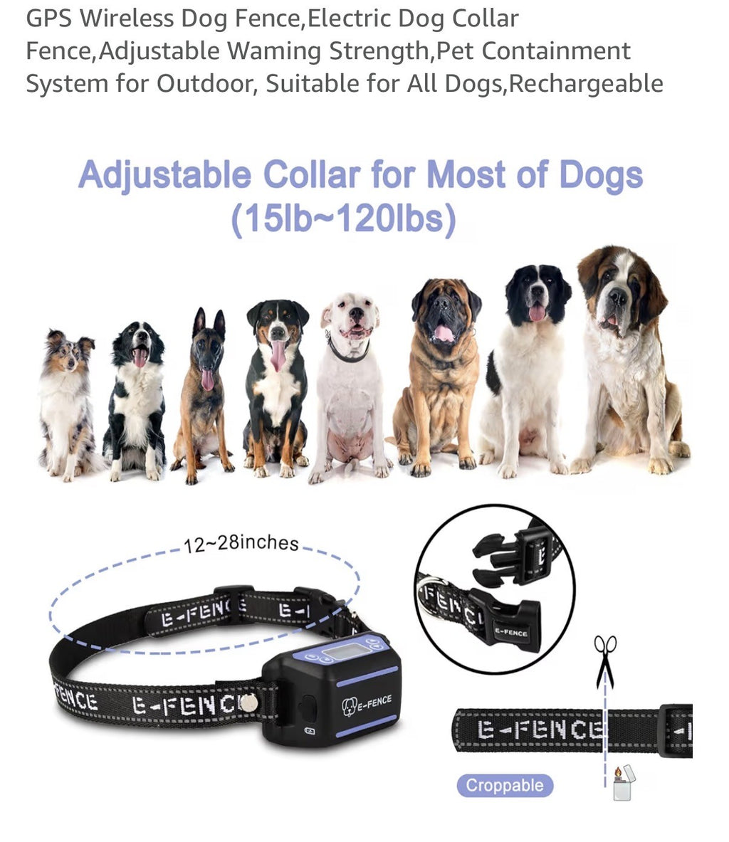 Clôture anti-fugue sans fil GPS pour chiens,
