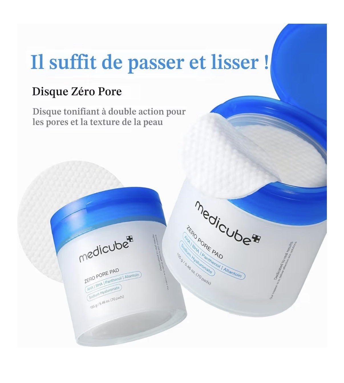 Tampons tonifiants pour le visage à double texture
