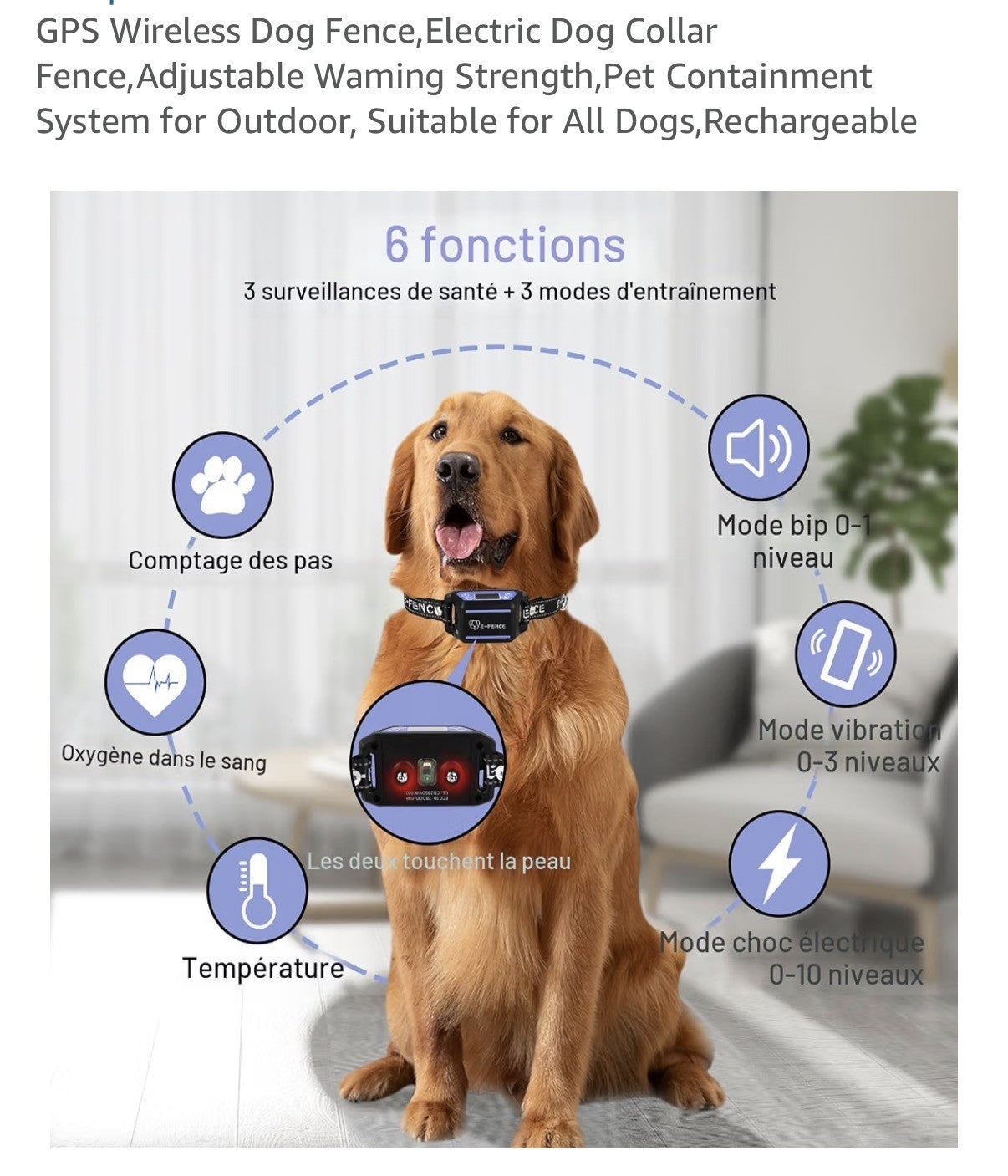 Clôture anti-fugue sans fil GPS pour chiens,