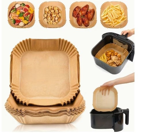 200 Doublures carrées pour friteuse a l'air 5 à 8 litres