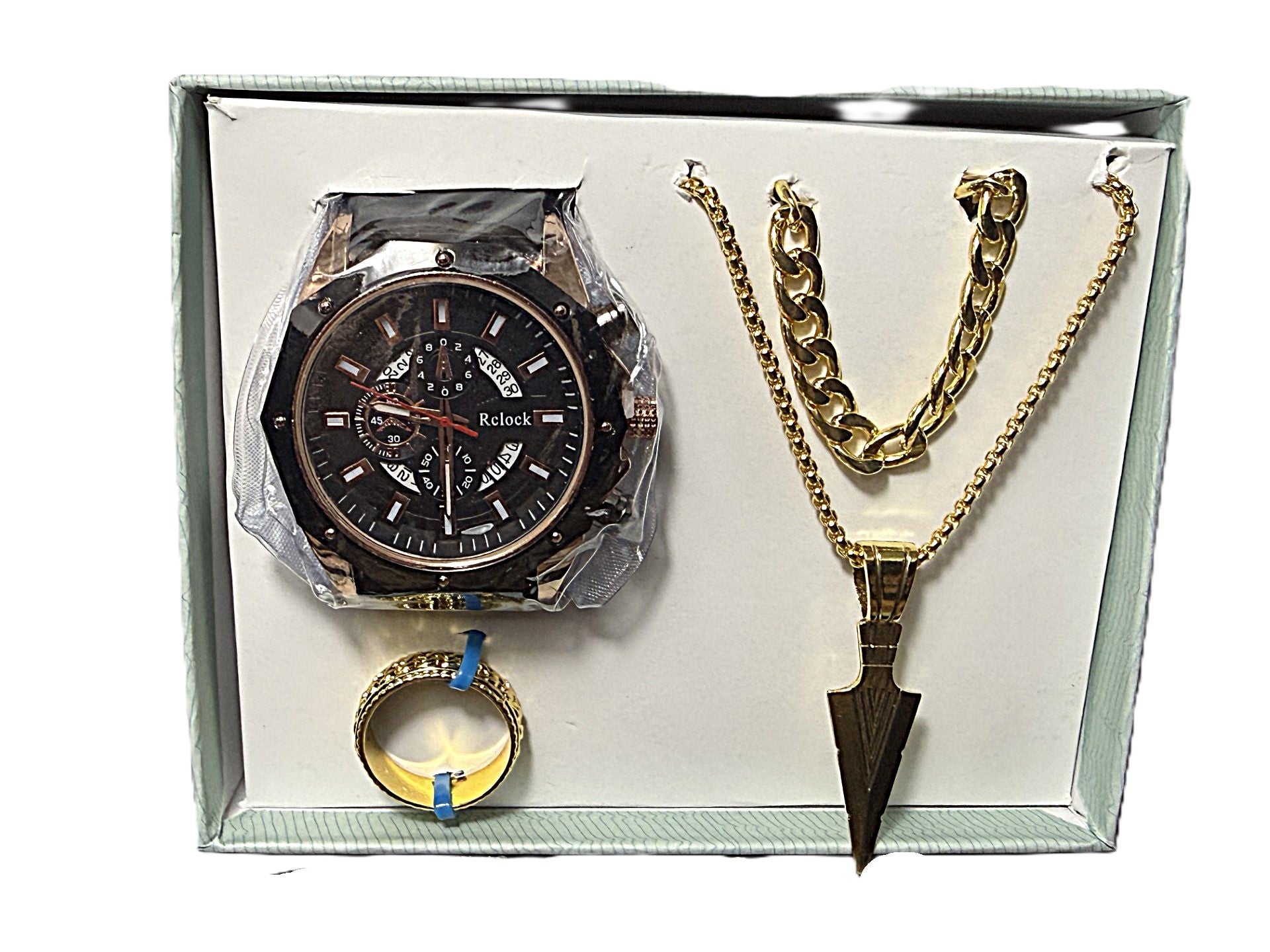 Ensemble Montre, bracelet, Bague, chaine avec pendentif